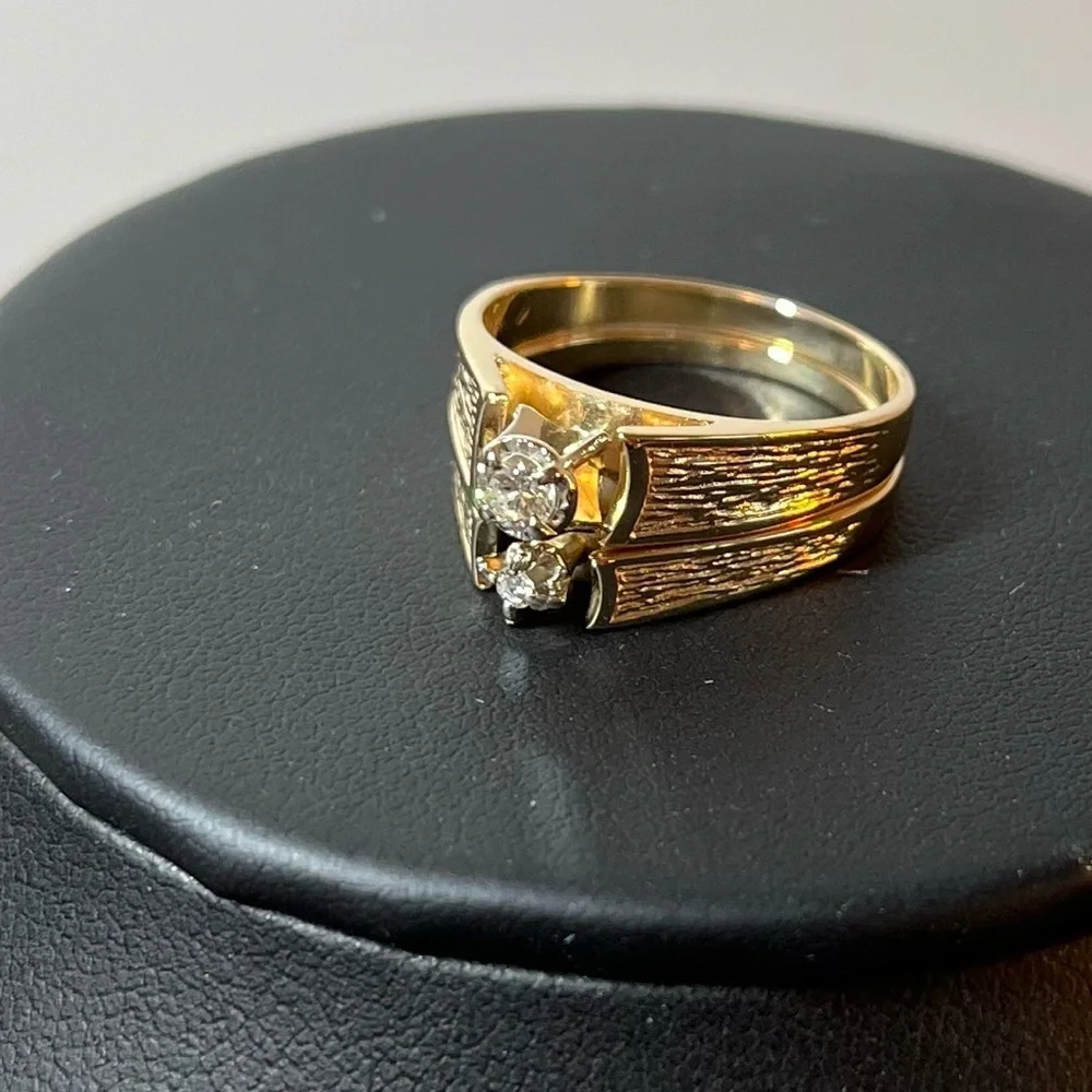 14K Gold ENGAGEMENT & WEDDING rings. .20ct VS G. & 1.5mm cut Diamond. BEAUTY! - Picture 9 of 13